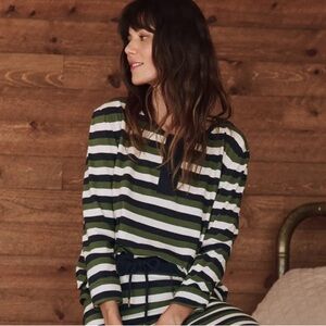 The Great Sleep Henley in Winter Pine Stripe